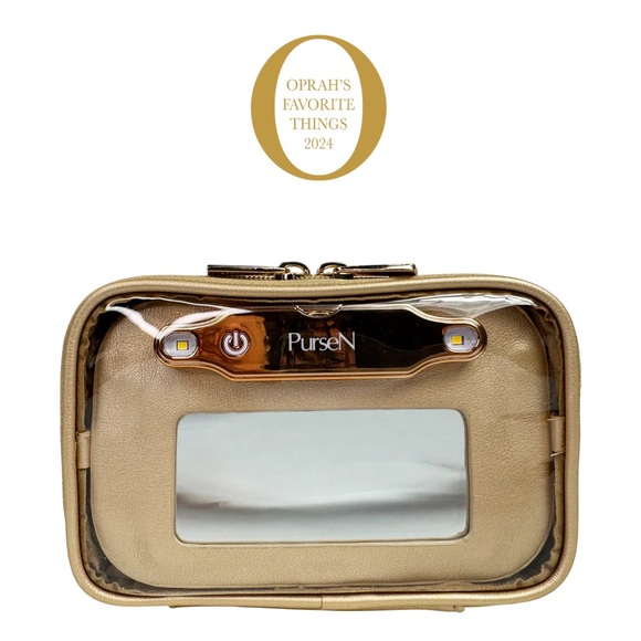 PurseN Handbags - PurseN LittMini Gold Lighted Mirror Case